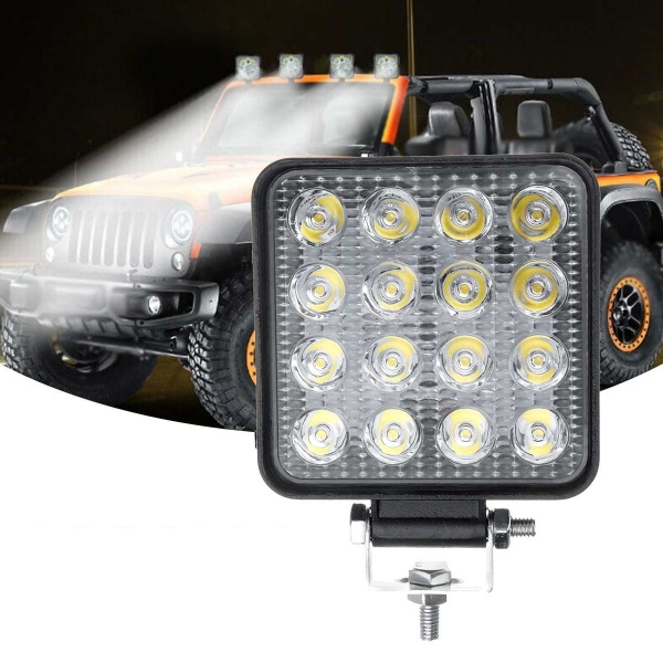 Proiector Led Off-Road, 48W, 12V-24V, 1800 Lumeni, Patrat, Flood Beam HAL399